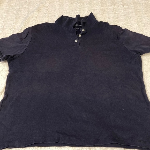 Lands' End Tops - Lands End Pima Navy Cotton Polo plus size
